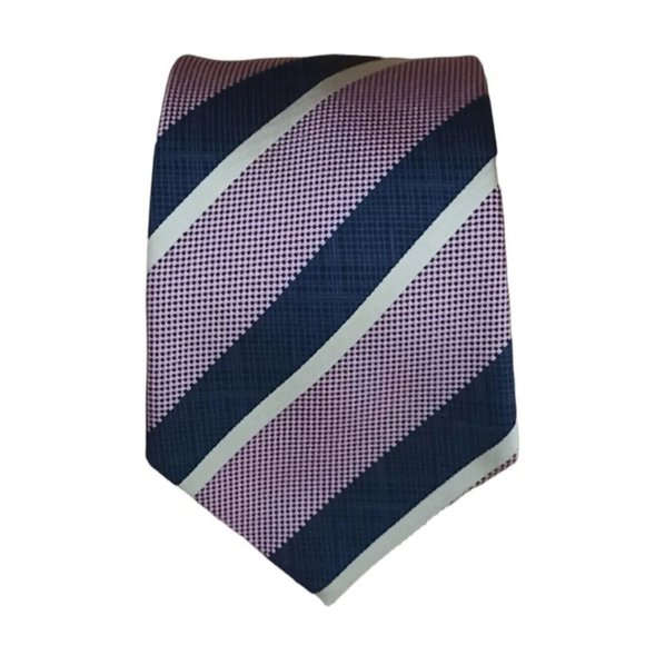 ERMENEGILDO ZEGNA Pink Striped Silk Tie ITALY 59